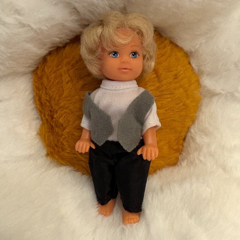 Simba Blonde Short Hair Doll 4.5" Blue Eyes Vintage (SKU: 208TO)
